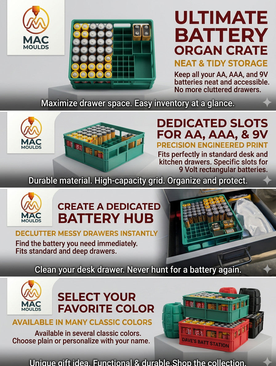 Draw Battery Organizer Case for 54 AA/AAA 9v Batteries UK